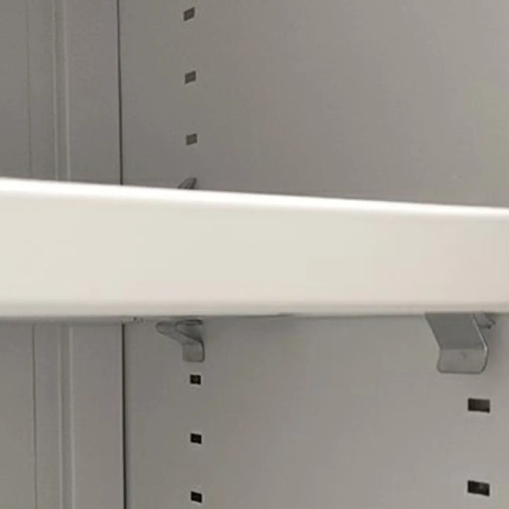 Adjustable White-Gray Metal Hallway Shoe Storage Cabinet