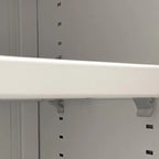 Adjustable White-Gray Metal Hallway Shoe Storage Cabinet