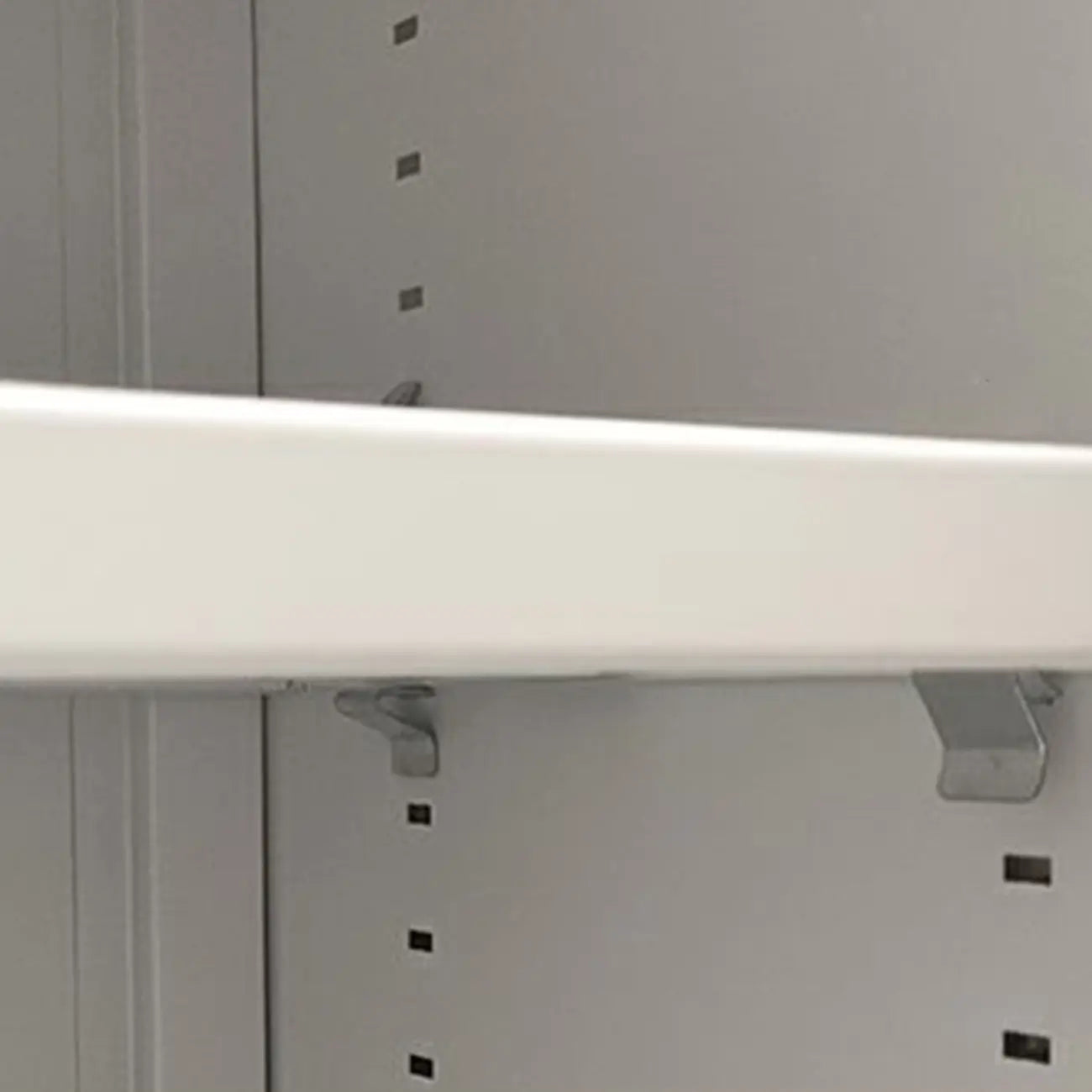 Adjustable White-Gray Metal Hallway Shoe Storage Cabinet