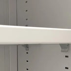 Adjustable White-Gray Metal Hallway Shoe Storage Cabinet