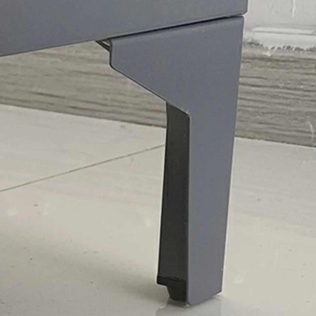 Adjustable White-Gray Metal Hallway Shoe Storage Cabinet