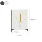 Adjustable White-Gray Metal Hallway Shoe Storage Cabinet