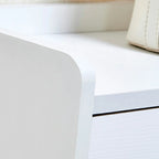 Narrow Wall-Mounted White Shoe Cabinet with Drawers