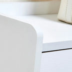 Narrow Wall-Mounted White Shoe Cabinet with Drawers