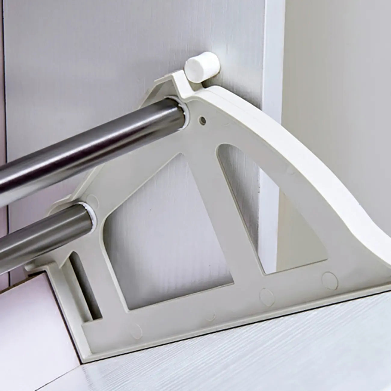 Narrow Wall-Mounted White Shoe Cabinet with Drawers