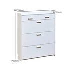 Narrow Wall-Mounted White Shoe Cabinet with Drawers