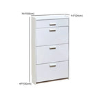 Narrow Wall-Mounted White Shoe Cabinet with Drawers