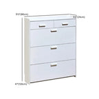 Narrow Wall-Mounted White Shoe Cabinet with Drawers