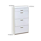 Narrow Wall-Mounted White Shoe Cabinet with Drawers