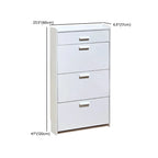 Narrow Wall-Mounted White Shoe Cabinet with Drawers