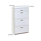Narrow Wall-Mounted White Shoe Cabinet with Drawers
