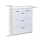 Narrow Wall-Mounted White Shoe Cabinet with Drawers