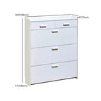 Narrow Wall-Mounted White Shoe Cabinet with Drawers