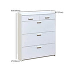 Narrow Wall-Mounted White Shoe Cabinet with Drawers