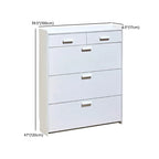 Narrow Wall-Mounted White Shoe Cabinet with Drawers