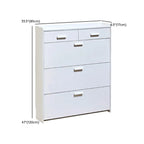 Narrow Wall-Mounted White Shoe Cabinet with Drawers