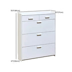 Narrow Wall-Mounted White Shoe Cabinet with Drawers