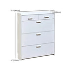 Narrow Wall-Mounted White Shoe Cabinet with Drawers