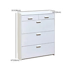 Narrow Wall-Mounted White Shoe Cabinet with Drawers