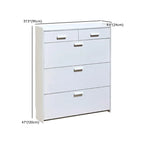 Narrow Wall-Mounted White Shoe Cabinet with Drawers