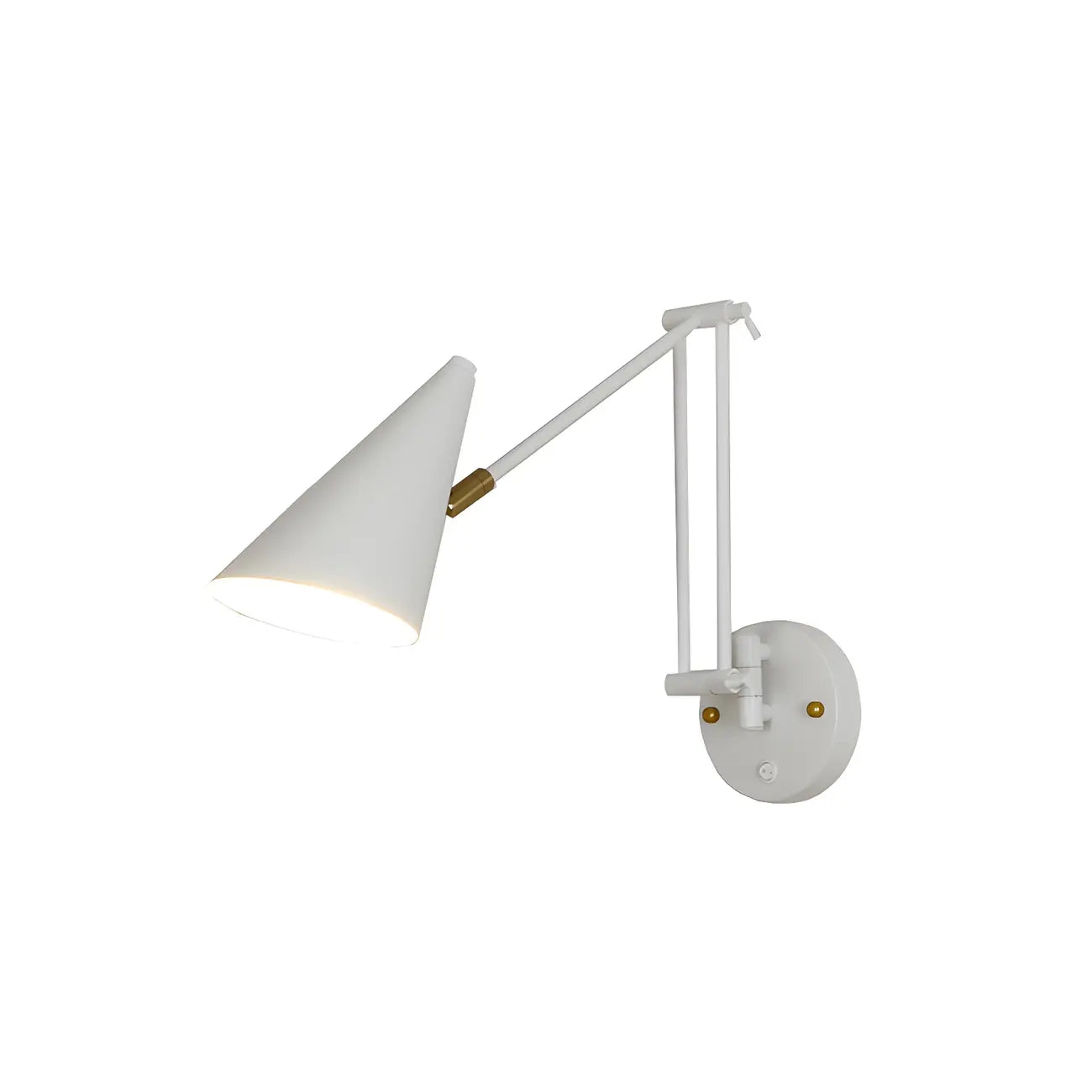 Minimalist White Swing Arm Wall Light for Bedside Reading