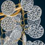 Elegant Gold Crystal Downfall Cascading Stairwell Chandelier