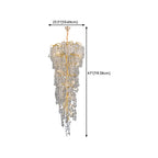 Elegant Gold Crystal Downfall Cascading Stairwell Chandelier