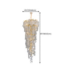 Elegant Gold Crystal Downfall Cascading Stairwell Chandelier