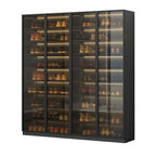 Glam Grey/White Shoe Cabinet with Glass Doors