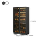 Glam Grey/White Shoe Cabinet with Glass Doors