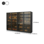 Glam Grey/White Shoe Cabinet with Glass Doors