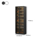 Glam Grey/White Shoe Cabinet with Glass Doors