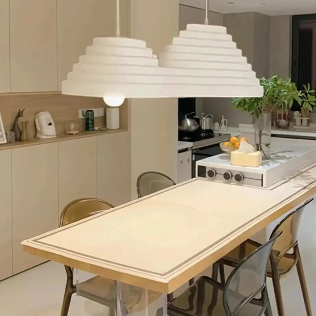 Geometric Large White 2-Light Island Pendant Light