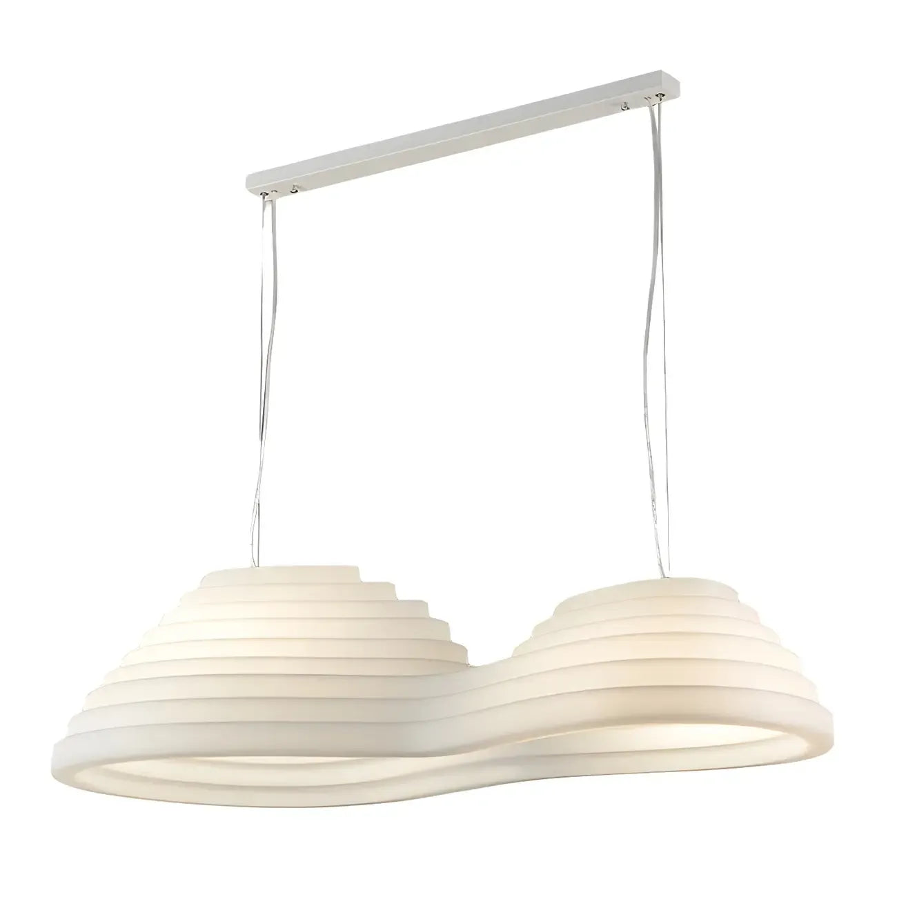 Geometric Large White 2-Light Island Pendant Light