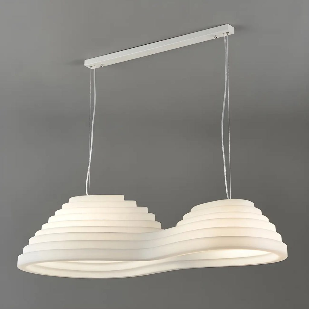 Geometric Large White 2-Light Island Pendant Light