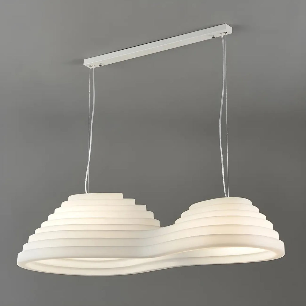 Geometric Large White 2-Light Island Pendant Light