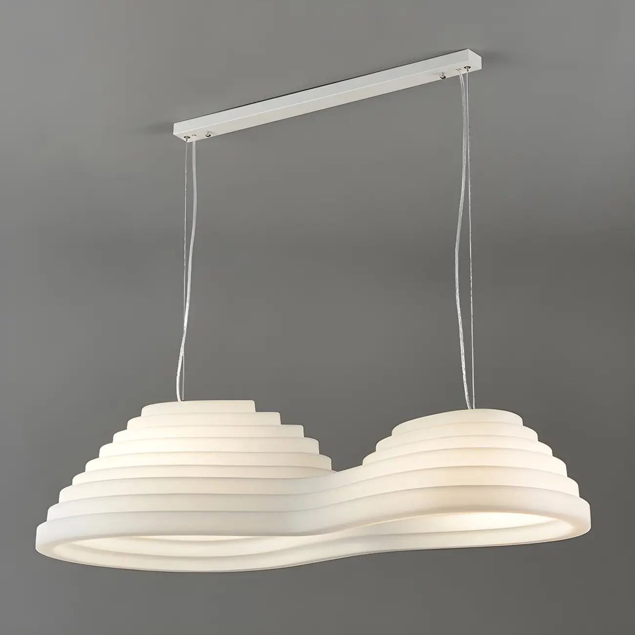 Geometric Large White 2-Light Island Pendant Light