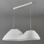Geometric Large White 2-Light Island Pendant Light