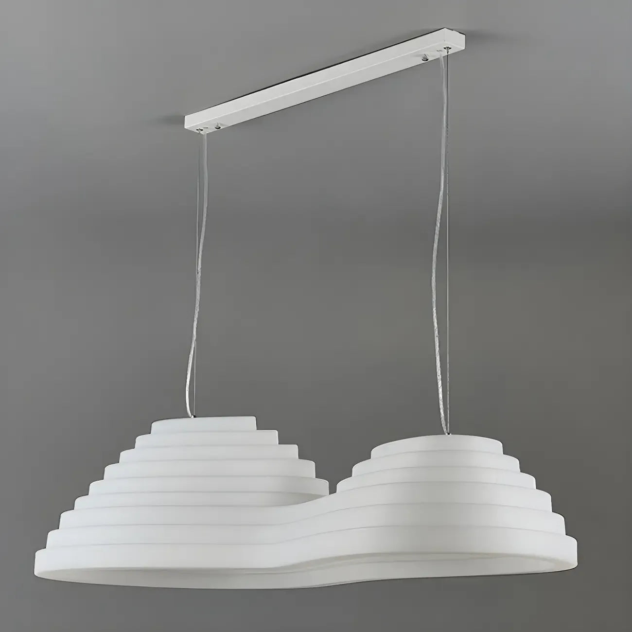 Geometric Large White 2-Light Island Pendant Light