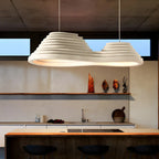 Geometric Large White 2-Light Island Pendant Light