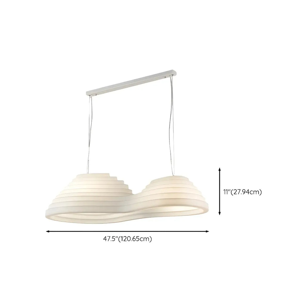 Geometric Large White 2-Light Island Pendant Light