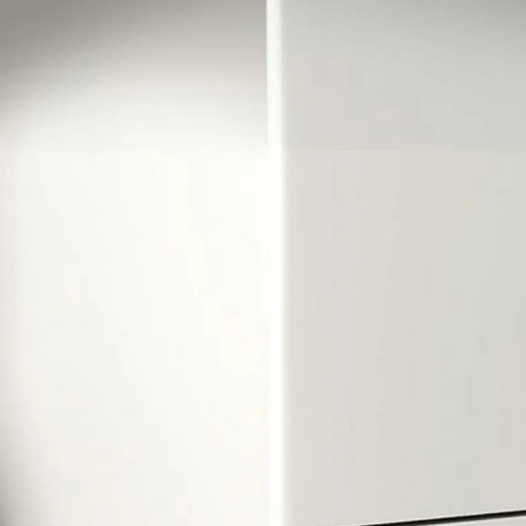 White Wood High-Gloss 2-Drawer Nightstand with Sphere Legs