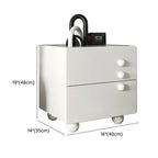 White Wood High-Gloss 2-Drawer Nightstand with Sphere Legs