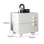 White Wood High-Gloss 2-Drawer Nightstand with Sphere Legs