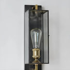 Gold Glass Small Black Modern Geometric LED Wall Sconce