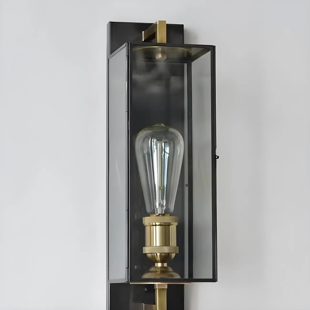 Gold Glass Small Black Modern Geometric LED Wall Sconce