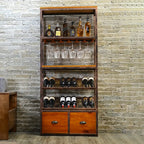 Industrial Metal Wine Rack Floor Design for Bottles & Glasses