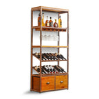 Industrial Metal Wine Rack Floor Design for Bottles & Glasses