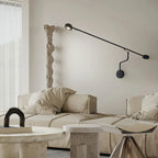 Minimalist Black Metal Adjustable Large Swing Arm Wall Light