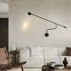 Minimalist Black Metal Adjustable Large Swing Arm Wall Light